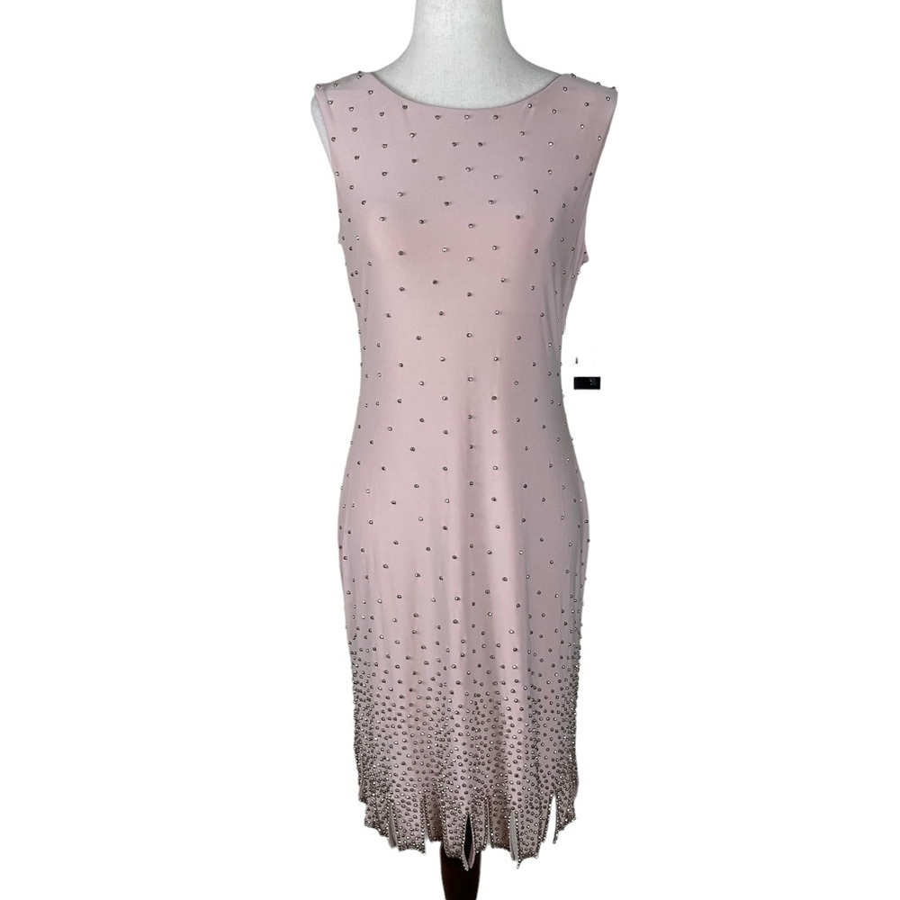 Betsy & Adam Pink Beaded Dress